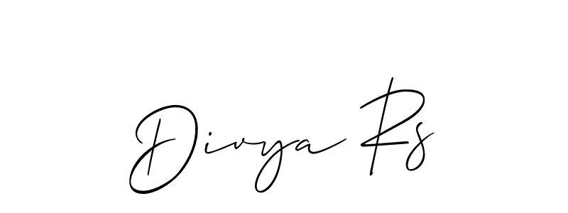 Design your own signature with our free online signature maker. With this signature software, you can create a handwritten (Allison_Script) signature for name Divya Rs. Divya Rs signature style 2 images and pictures png