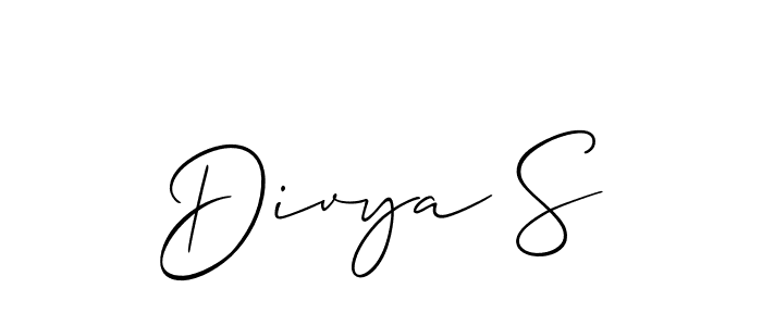 Create a beautiful signature design for name Divya S. With this signature (Allison_Script) fonts, you can make a handwritten signature for free. Divya S signature style 2 images and pictures png