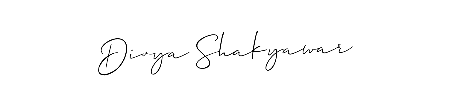 Similarly Allison_Script is the best handwritten signature design. Signature creator online .You can use it as an online autograph creator for name Divya Shakyawar. Divya Shakyawar signature style 2 images and pictures png