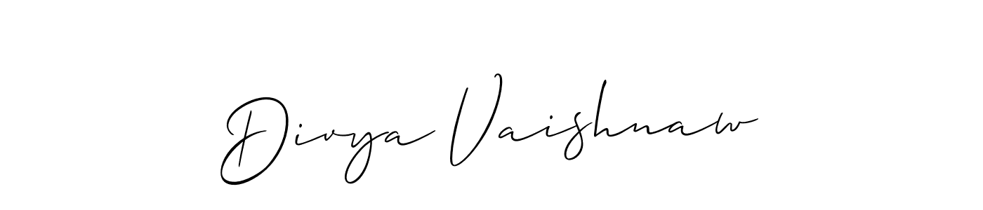 How to make Divya Vaishnaw signature? Allison_Script is a professional autograph style. Create handwritten signature for Divya Vaishnaw name. Divya Vaishnaw signature style 2 images and pictures png