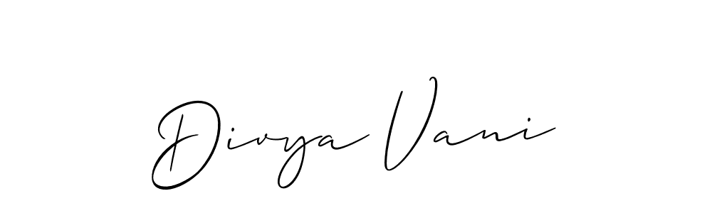 How to make Divya Vani signature? Allison_Script is a professional autograph style. Create handwritten signature for Divya Vani name. Divya Vani signature style 2 images and pictures png