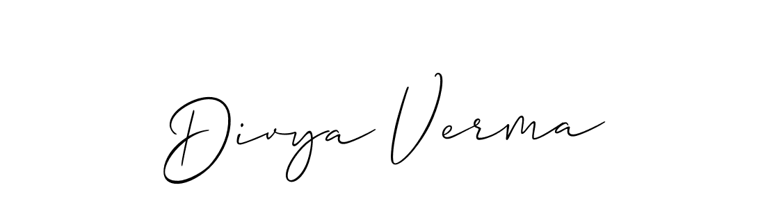 Design your own signature with our free online signature maker. With this signature software, you can create a handwritten (Allison_Script) signature for name Divya Verma. Divya Verma signature style 2 images and pictures png