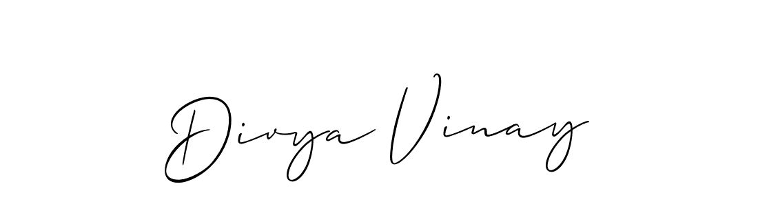 Create a beautiful signature design for name Divya Vinay. With this signature (Allison_Script) fonts, you can make a handwritten signature for free. Divya Vinay signature style 2 images and pictures png