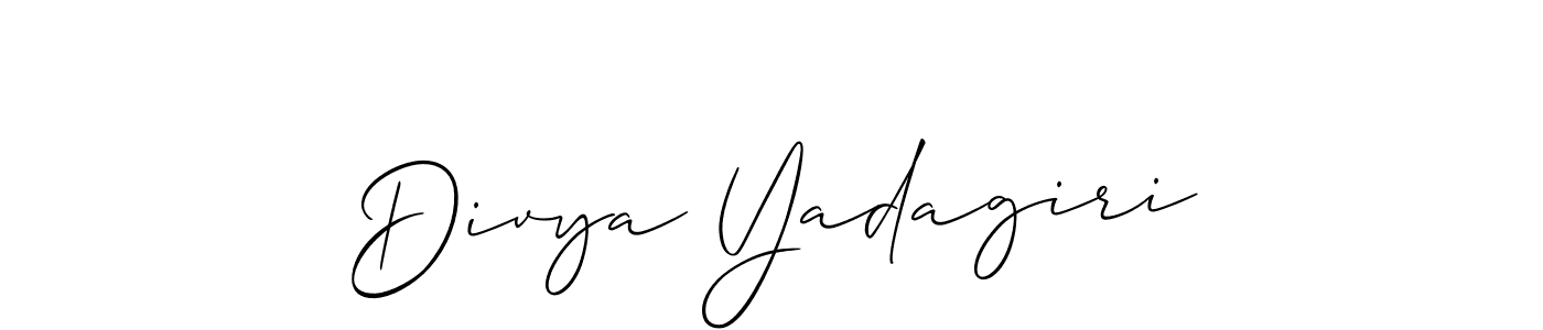 The best way (Allison_Script) to make a short signature is to pick only two or three words in your name. The name Divya Yadagiri include a total of six letters. For converting this name. Divya Yadagiri signature style 2 images and pictures png