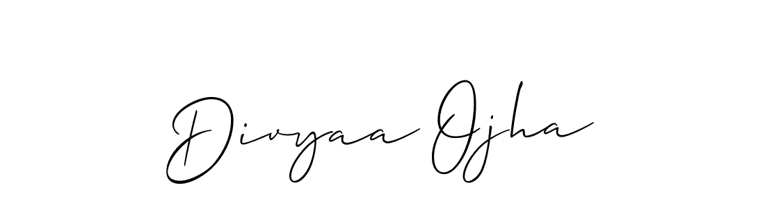 Also You can easily find your signature by using the search form. We will create Divyaa Ojha name handwritten signature images for you free of cost using Allison_Script sign style. Divyaa Ojha signature style 2 images and pictures png