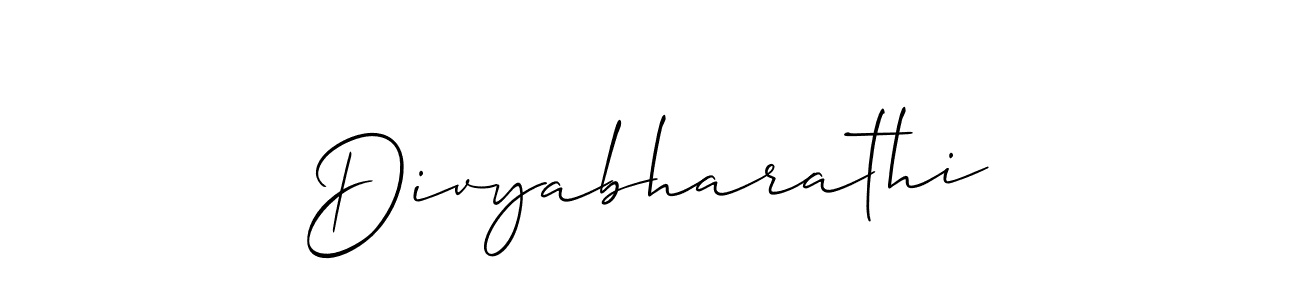 Also we have Divyabharathi name is the best signature style. Create professional handwritten signature collection using Allison_Script autograph style. Divyabharathi signature style 2 images and pictures png