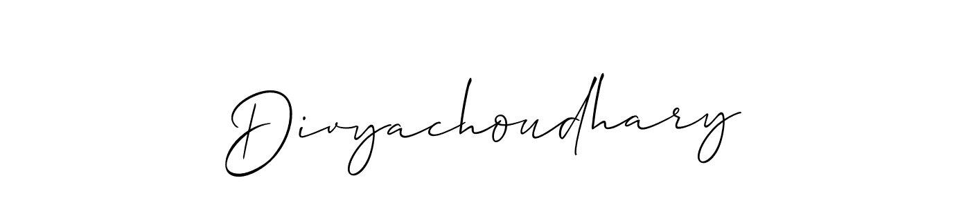 Use a signature maker to create a handwritten signature online. With this signature software, you can design (Allison_Script) your own signature for name Divyachoudhary. Divyachoudhary signature style 2 images and pictures png