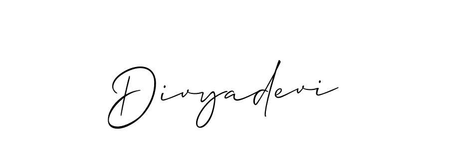 Create a beautiful signature design for name Divyadevi. With this signature (Allison_Script) fonts, you can make a handwritten signature for free. Divyadevi signature style 2 images and pictures png