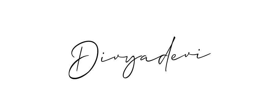 Create a beautiful signature design for name Divyadevi. With this signature (Allison_Script) fonts, you can make a handwritten signature for free. Divyadevi signature style 2 images and pictures png