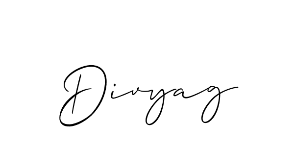 Divyag stylish signature style. Best Handwritten Sign (Allison_Script) for my name. Handwritten Signature Collection Ideas for my name Divyag. Divyag signature style 2 images and pictures png