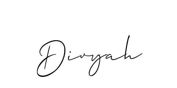 Best and Professional Signature Style for Divyah. Allison_Script Best Signature Style Collection. Divyah signature style 2 images and pictures png