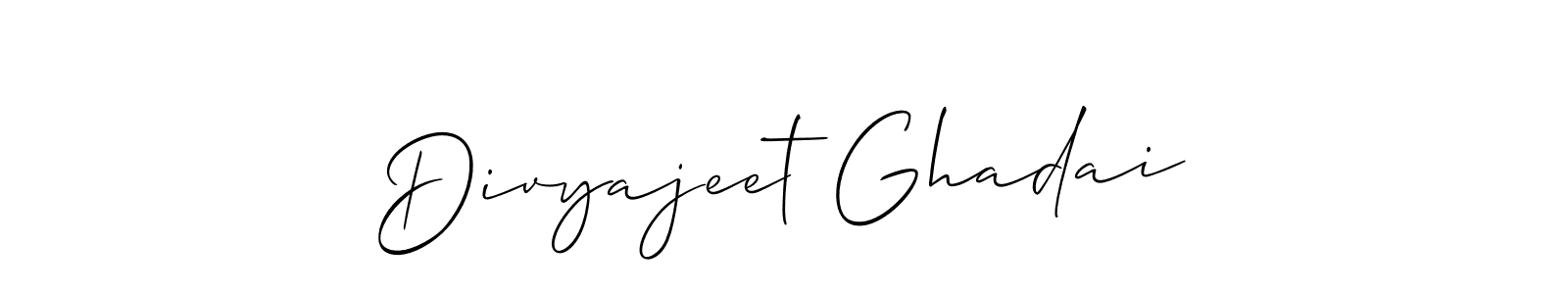 Make a beautiful signature design for name Divyajeet Ghadai. With this signature (Allison_Script) style, you can create a handwritten signature for free. Divyajeet Ghadai signature style 2 images and pictures png