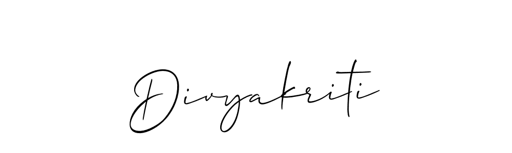 Design your own signature with our free online signature maker. With this signature software, you can create a handwritten (Allison_Script) signature for name Divyakriti. Divyakriti signature style 2 images and pictures png