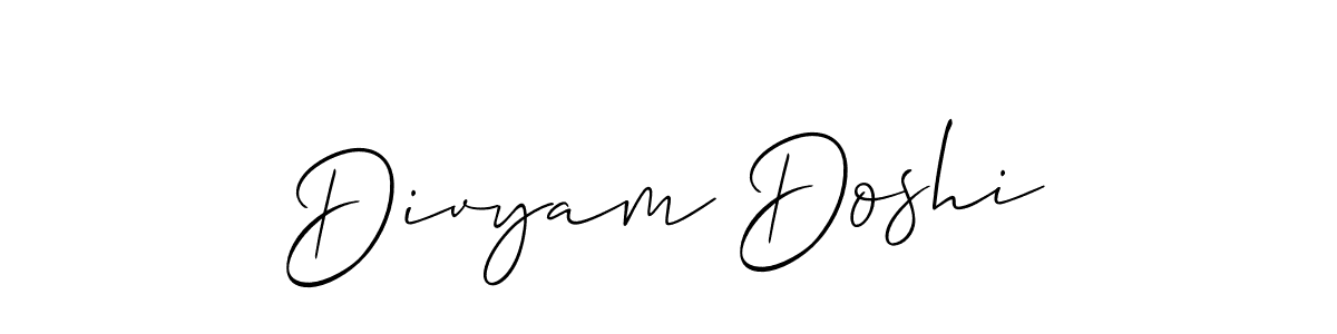 You should practise on your own different ways (Allison_Script) to write your name (Divyam Doshi) in signature. don't let someone else do it for you. Divyam Doshi signature style 2 images and pictures png