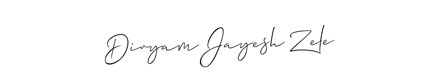 You should practise on your own different ways (Allison_Script) to write your name (Divyam Jayesh Zele) in signature. don't let someone else do it for you. Divyam Jayesh Zele signature style 2 images and pictures png