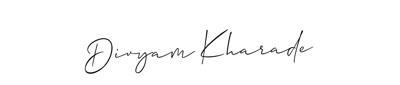 Divyam Kharade stylish signature style. Best Handwritten Sign (Allison_Script) for my name. Handwritten Signature Collection Ideas for my name Divyam Kharade. Divyam Kharade signature style 2 images and pictures png