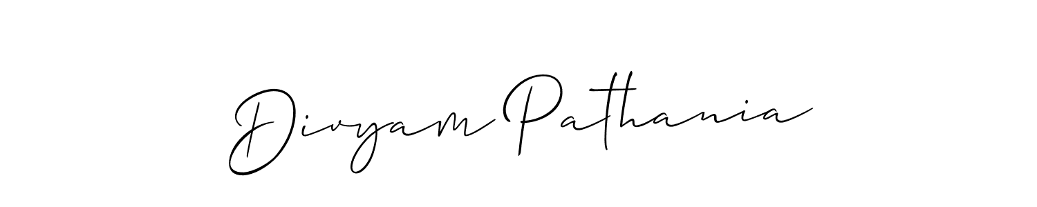 Also You can easily find your signature by using the search form. We will create Divyam Pathania name handwritten signature images for you free of cost using Allison_Script sign style. Divyam Pathania signature style 2 images and pictures png