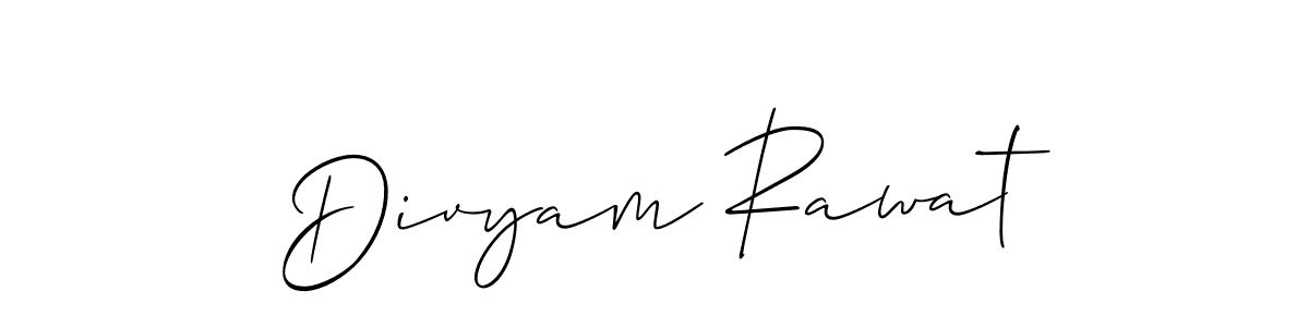 Create a beautiful signature design for name Divyam Rawat. With this signature (Allison_Script) fonts, you can make a handwritten signature for free. Divyam Rawat signature style 2 images and pictures png