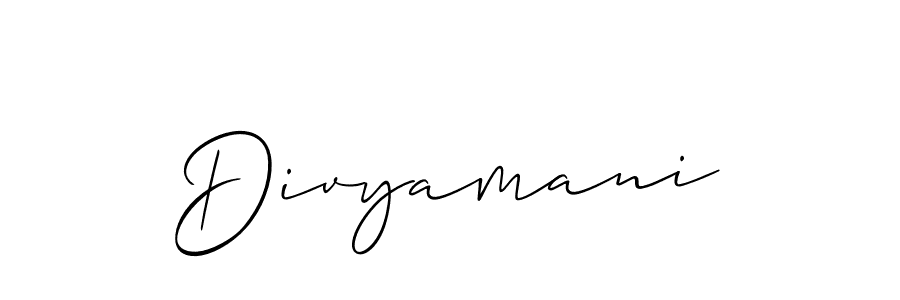 Also we have Divyamani name is the best signature style. Create professional handwritten signature collection using Allison_Script autograph style. Divyamani signature style 2 images and pictures png