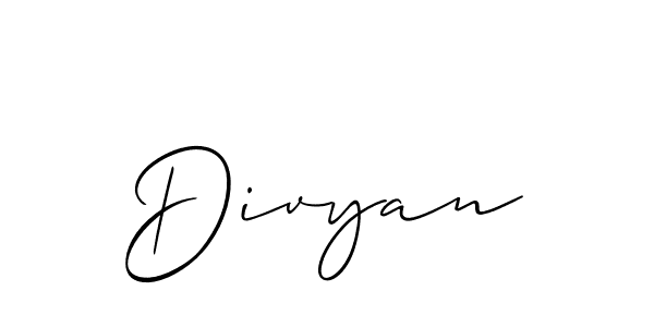 How to make Divyan signature? Allison_Script is a professional autograph style. Create handwritten signature for Divyan name. Divyan signature style 2 images and pictures png