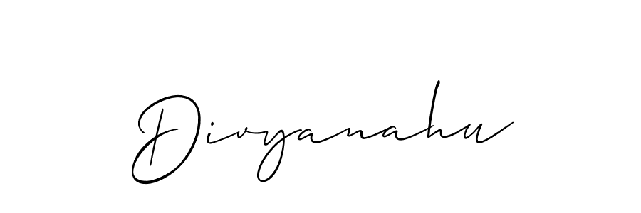 How to make Divyanahu name signature. Use Allison_Script style for creating short signs online. This is the latest handwritten sign. Divyanahu signature style 2 images and pictures png