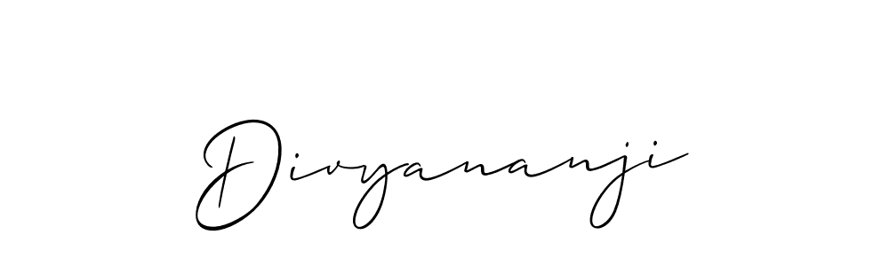 How to make Divyananji signature? Allison_Script is a professional autograph style. Create handwritten signature for Divyananji name. Divyananji signature style 2 images and pictures png