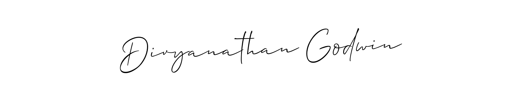 How to make Divyanathan Godwin name signature. Use Allison_Script style for creating short signs online. This is the latest handwritten sign. Divyanathan Godwin signature style 2 images and pictures png