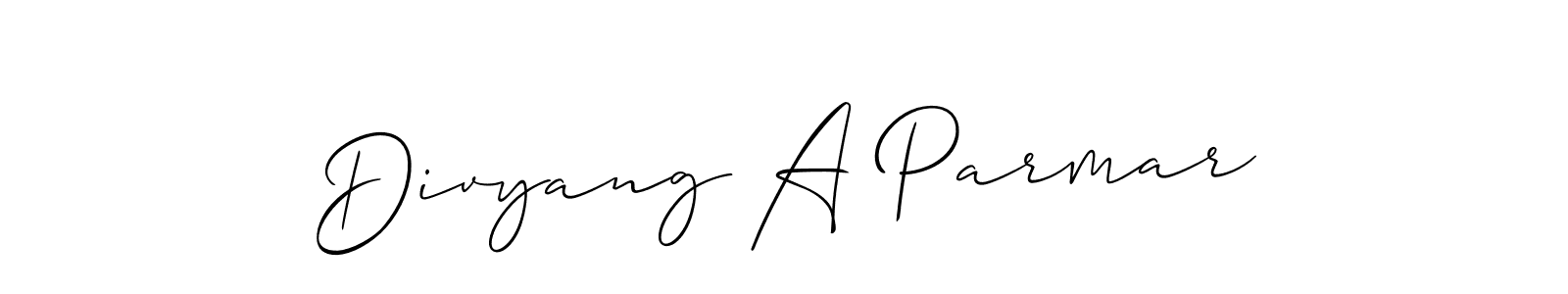 Make a beautiful signature design for name Divyang A Parmar. Use this online signature maker to create a handwritten signature for free. Divyang A Parmar signature style 2 images and pictures png