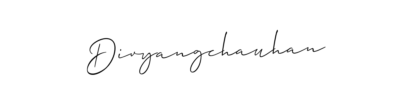 It looks lik you need a new signature style for name Divyangchauhan. Design unique handwritten (Allison_Script) signature with our free signature maker in just a few clicks. Divyangchauhan signature style 2 images and pictures png