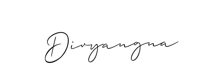 Also we have Divyangna name is the best signature style. Create professional handwritten signature collection using Allison_Script autograph style. Divyangna signature style 2 images and pictures png