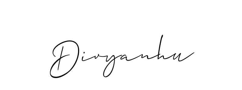 How to Draw Divyanhu signature style? Allison_Script is a latest design signature styles for name Divyanhu. Divyanhu signature style 2 images and pictures png