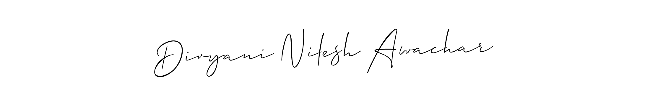 Design your own signature with our free online signature maker. With this signature software, you can create a handwritten (Allison_Script) signature for name Divyani Nilesh Awachar. Divyani Nilesh Awachar signature style 2 images and pictures png
