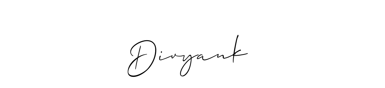 Design your own signature with our free online signature maker. With this signature software, you can create a handwritten (Allison_Script) signature for name Divyank❣️. Divyank❣️ signature style 2 images and pictures png