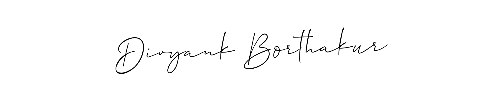 The best way (Allison_Script) to make a short signature is to pick only two or three words in your name. The name Divyank Borthakur include a total of six letters. For converting this name. Divyank Borthakur signature style 2 images and pictures png