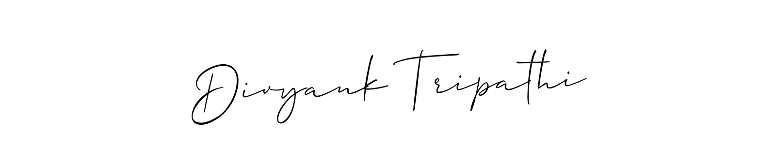 How to make Divyank Tripathi name signature. Use Allison_Script style for creating short signs online. This is the latest handwritten sign. Divyank Tripathi signature style 2 images and pictures png