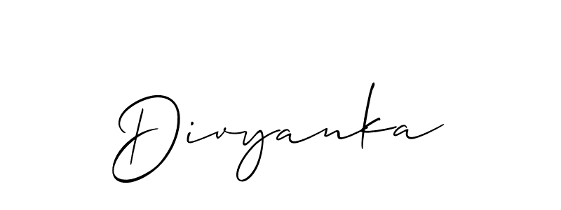 Design your own signature with our free online signature maker. With this signature software, you can create a handwritten (Allison_Script) signature for name Divyanka. Divyanka signature style 2 images and pictures png