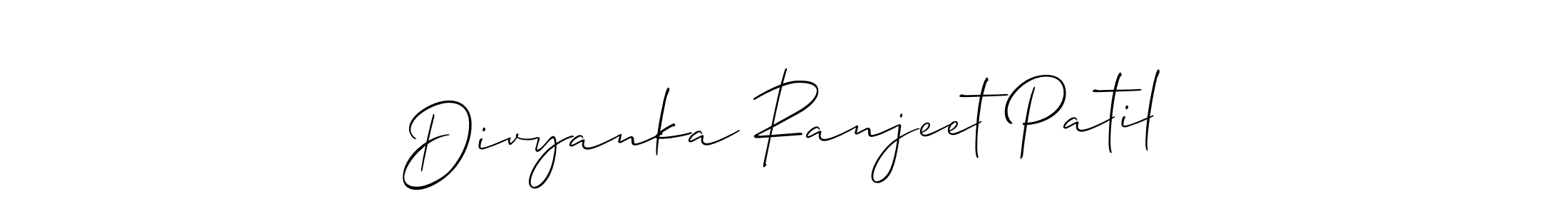 Create a beautiful signature design for name Divyanka Ranjeet Patil. With this signature (Allison_Script) fonts, you can make a handwritten signature for free. Divyanka Ranjeet Patil signature style 2 images and pictures png