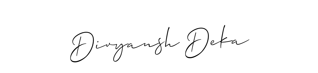 How to Draw Divyansh Deka signature style? Allison_Script is a latest design signature styles for name Divyansh Deka. Divyansh Deka signature style 2 images and pictures png