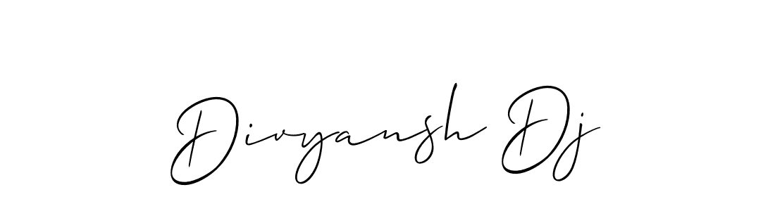 Design your own signature with our free online signature maker. With this signature software, you can create a handwritten (Allison_Script) signature for name Divyansh Dj. Divyansh Dj signature style 2 images and pictures png