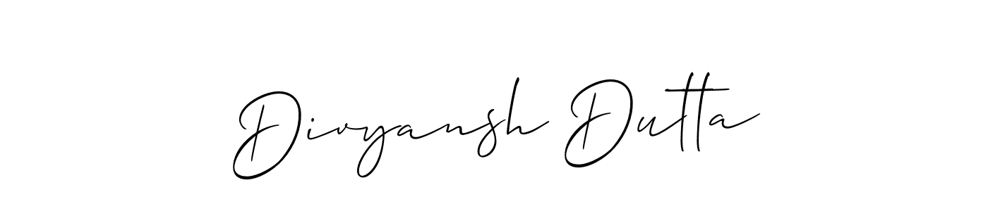 Also we have Divyansh Dutta name is the best signature style. Create professional handwritten signature collection using Allison_Script autograph style. Divyansh Dutta signature style 2 images and pictures png