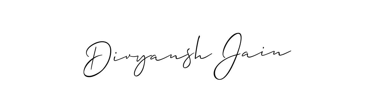 Design your own signature with our free online signature maker. With this signature software, you can create a handwritten (Allison_Script) signature for name Divyansh Jain. Divyansh Jain signature style 2 images and pictures png