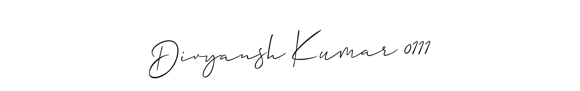 Also You can easily find your signature by using the search form. We will create Divyansh Kumar 0111 name handwritten signature images for you free of cost using Allison_Script sign style. Divyansh Kumar 0111 signature style 2 images and pictures png