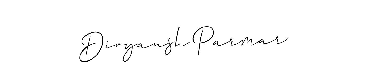 Design your own signature with our free online signature maker. With this signature software, you can create a handwritten (Allison_Script) signature for name Divyansh Parmar. Divyansh Parmar signature style 2 images and pictures png