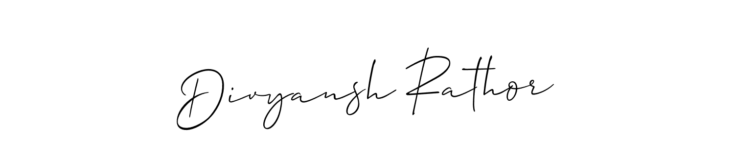 Also we have Divyansh Rathor name is the best signature style. Create professional handwritten signature collection using Allison_Script autograph style. Divyansh Rathor signature style 2 images and pictures png