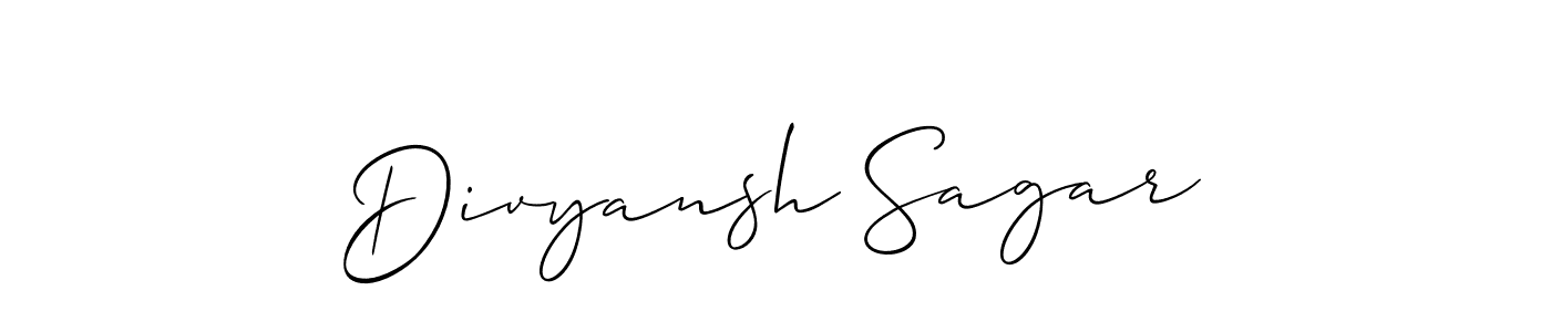 Create a beautiful signature design for name Divyansh Sagar. With this signature (Allison_Script) fonts, you can make a handwritten signature for free. Divyansh Sagar signature style 2 images and pictures png