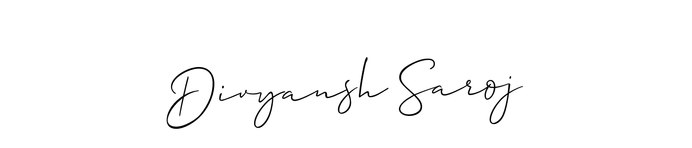 You should practise on your own different ways (Allison_Script) to write your name (Divyansh Saroj) in signature. don't let someone else do it for you. Divyansh Saroj signature style 2 images and pictures png