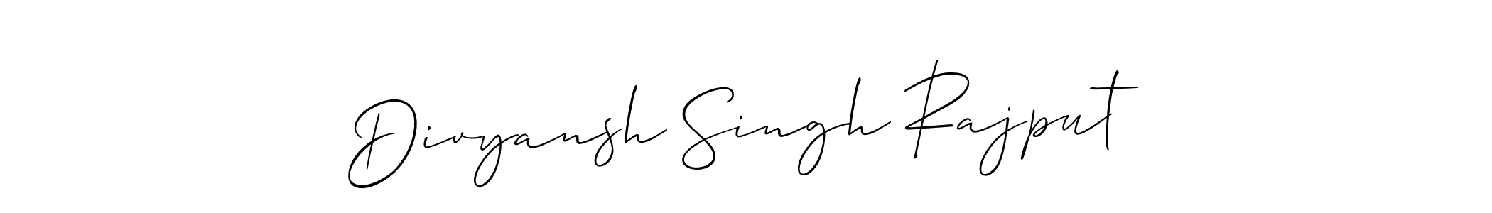 You should practise on your own different ways (Allison_Script) to write your name (Divyansh Singh Rajput) in signature. don't let someone else do it for you. Divyansh Singh Rajput signature style 2 images and pictures png