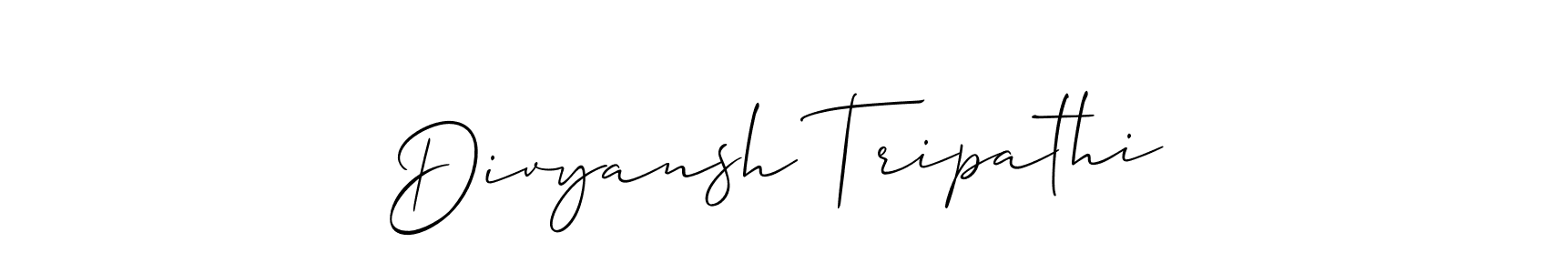 Allison_Script is a professional signature style that is perfect for those who want to add a touch of class to their signature. It is also a great choice for those who want to make their signature more unique. Get Divyansh Tripathi name to fancy signature for free. Divyansh Tripathi signature style 2 images and pictures png