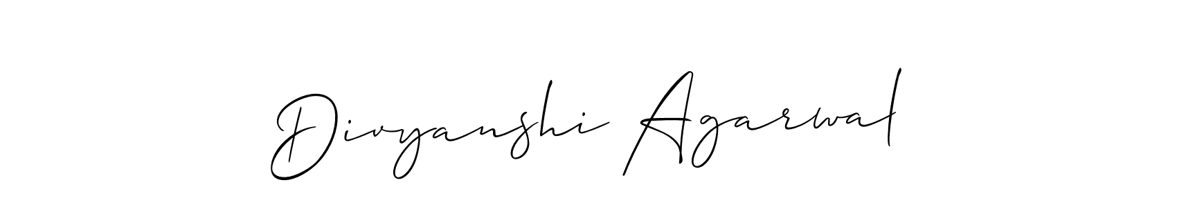 You should practise on your own different ways (Allison_Script) to write your name (Divyanshi Agarwal) in signature. don't let someone else do it for you. Divyanshi Agarwal signature style 2 images and pictures png