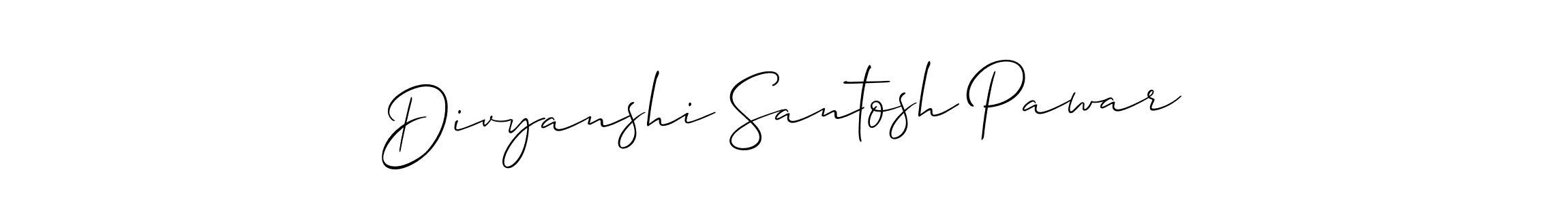 Create a beautiful signature design for name Divyanshi Santosh Pawar. With this signature (Allison_Script) fonts, you can make a handwritten signature for free. Divyanshi Santosh Pawar signature style 2 images and pictures png